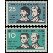 Alemania Oriental 384/85 1958 10 aniv. declaración Derechos Humanos MNH