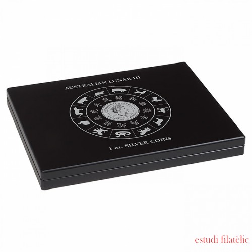 Leuchtturm 364640 Estuches VOLTERRA para 12 monedas de plata «Lunar III» en cápsulas