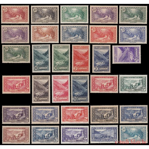 Andorra Francesa 61/92 1937-43 Paisajes MNH