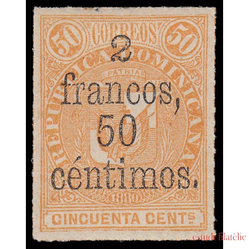 Rep. Dominicana 49 1883 Sellos de 1880 con sobrecarga MH