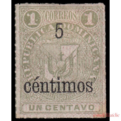 Rep. Dominicana 52a 1883 Sellos de 1881 con sobrecarga y con marco Usado