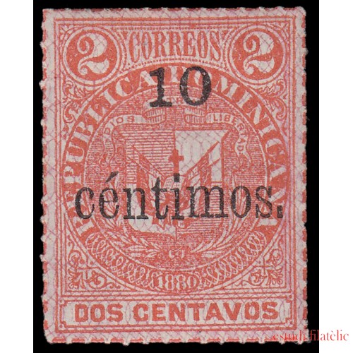 Rep. Dominicana 53a 1883 Sellos de 1881 con sobrecarga y con marco MH