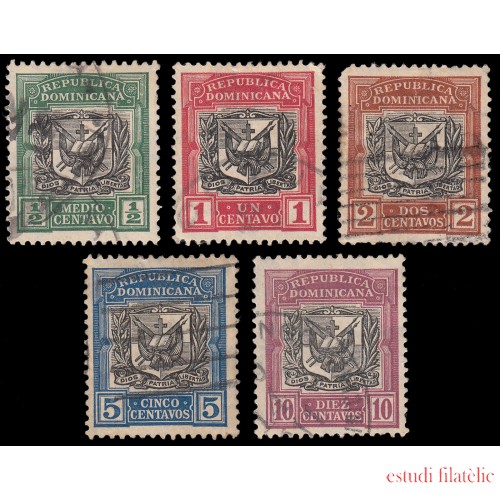 Rep. Dominicana 152/56 1907 Sellos de 1901 con sobrecarga Centro negro Usados