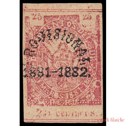 Perú Arequipa 2 1882 Provisional 1881-82 con sobrecarga MH