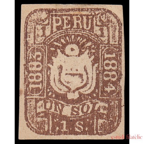 Perú Arequipa 10 1883-84 Escudos en relieve MH