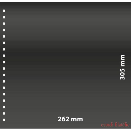 Lindner 020P Hoja negra para pliego Omnia con 1 bolsillo (262 x 305 mm) por página. Paquete de 10 unidades 