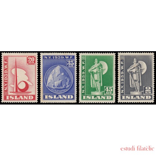 Islandia Iceland 182/85 1939 Conmemorativa de la participación de Islandia en la exposición N.Y. MNH