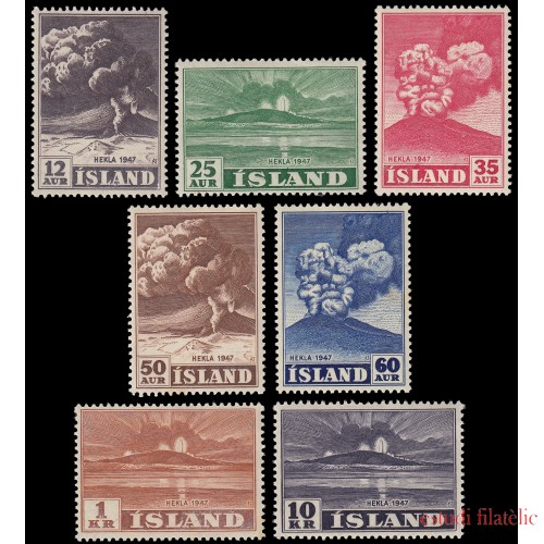 Islandia Iceland 208/14 1948 Erupción volcánica MNH