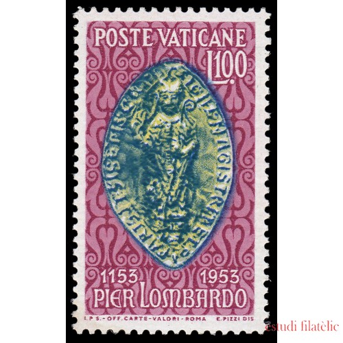 Vaticano 191 1953 Centenario muerte Pier Lombardo MH 