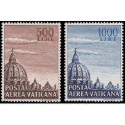 Vaticano Aéreo 22/23 1953 Basílica S.Pedro MNH