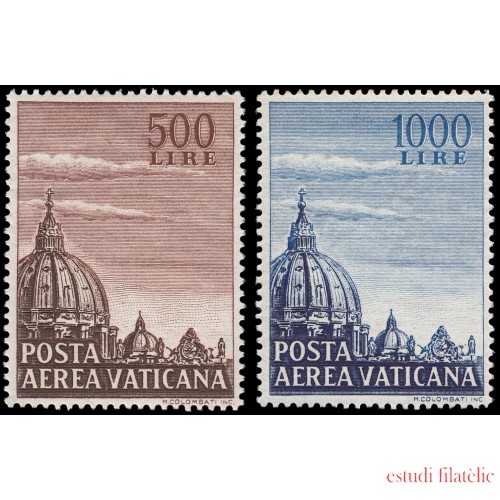 Vaticano Aéreo 22/23 1953 Basílica S.Pedro MNH