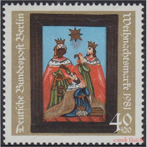  Alemania Berlín 615 1981 Navidad Christmas Los tres reyes Magos MNH 