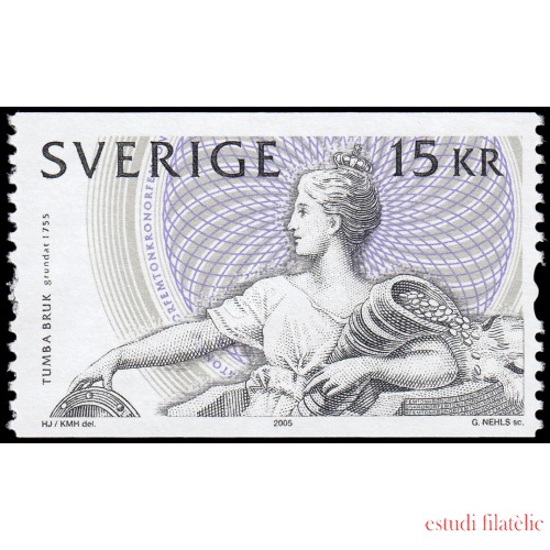 Suecia Sweden 2464 2005 250 aniv. impresión de valores fiduciarios Tumba Bruk MNH