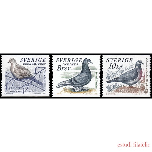 Suecia Sweden 2394/96 2004 Fauna Pájaros Palomas MNH