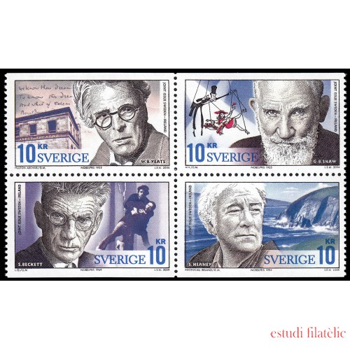 Suecia Sweden 2404/07  2004 Personalidades Premios Nobel de Literatura Irlandeses  MNH