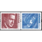 Suecia Sweden 2449/50 2005 Secrretario General de la ONU 1953-61 y bandera con emblema de la ONU MNH