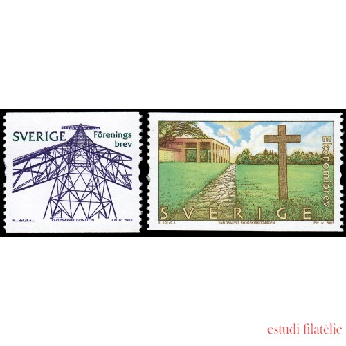 Suecia Sweden 2481/82 2005 Patrimonio mundial Estación de radio Grimeton Cementerio de Skogskirkogarden MNH