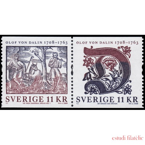 Suecia Sweden 2609/10 2008 Personalidades Olof von Dalin escritor y historiador MNH