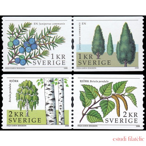 Suecia Sweden 2615/18 2008 Flora Árboles de Suecia MNH