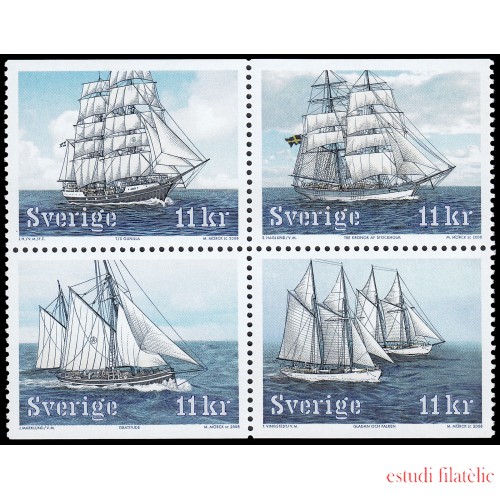 Suecia Sweden 2623/26 2008 Buques-escuela Veleros MNH