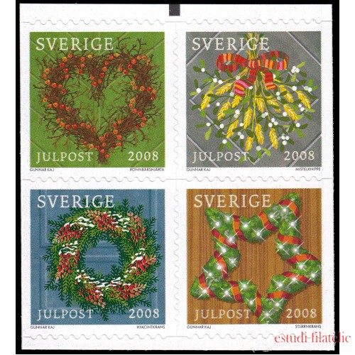 Suecia Sweden 2649/52 2008 Navidad Decoración de puertas MNH