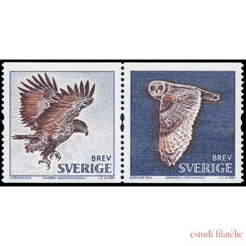 Suecia Sweden 2680/81 2009 Fauna Rapaces diurnas y nosturnas MNH