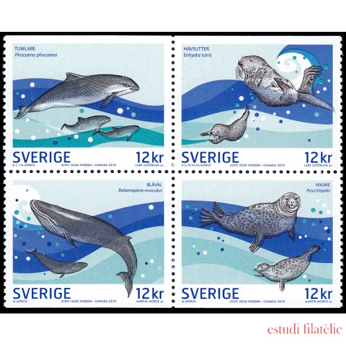 Suecia Sweden 2741/44 2010 Fauna Mamíferos marinos MNH