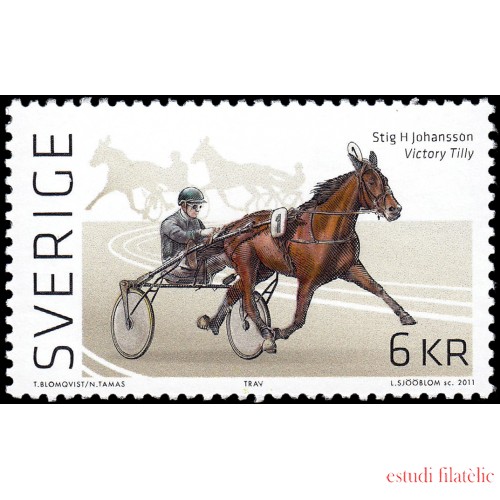 Suecia Sweden 2818 2011 Deportes ecuestres Carrera de trote MNH