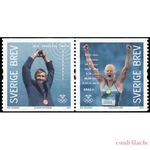 Suecia Sweden 2863/64 2012 Personalidades Deportistas suecos con medallas de oro en Juegos Olímpicos MNH