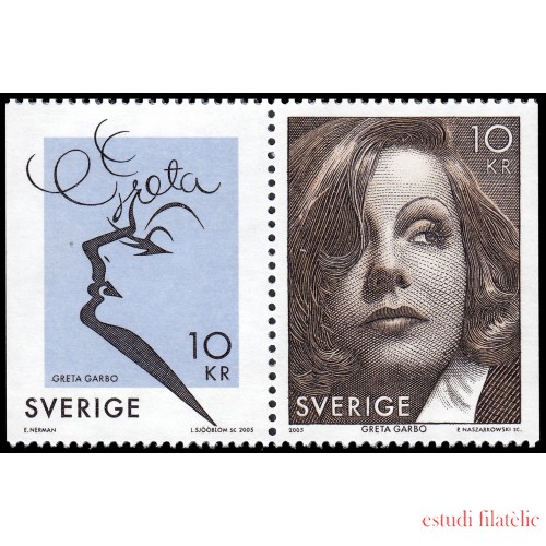 Suecia Sweden 2475/76 2005 Personalidades Centenario del nacimiento de la actriz Greta Garbo MNH