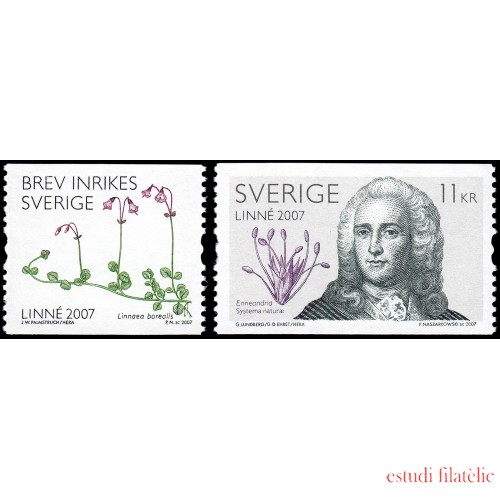 Suecia Sweden 2547/48 2007 Personalidaddes Carl von Linné naturalista y escritor MNH