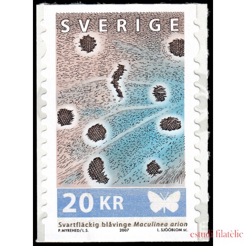 Suecia Sweden 2555 2007 Fauna Mariposa Autoadhesivos