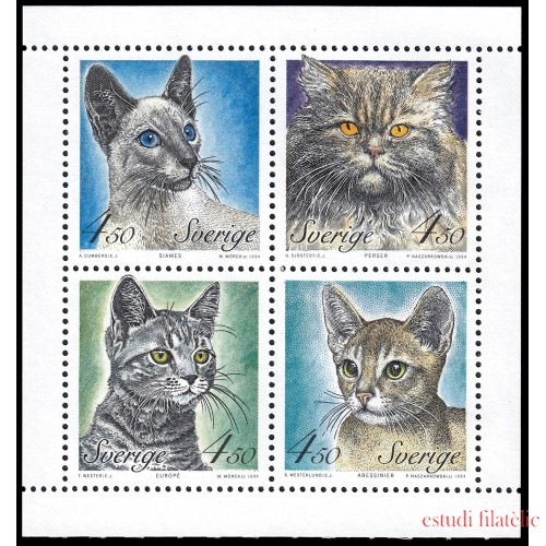 Suecia Sweden 1800/03 1994 Gatos de raza MNH