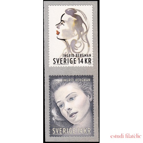 Suecia Sweden 3040/41 2015 Personalidades Centenario del nacimiento de la actriz sueca Ingrid Bergman Autoadhesivos