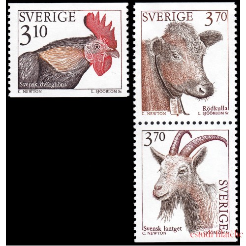 Suecia Sweden 1841/43 1995 Fauna Animales de cría MNH