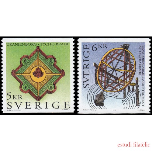 Suecia Sweden 1892/93 1995 Homenaje a Tycho Brahe astrónomo danés MNH