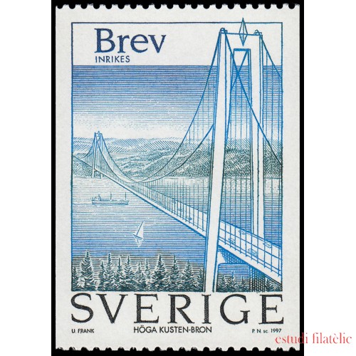 Suecia Sweden 1998 1997 Inauguración del puente Hoga Kusten MNH