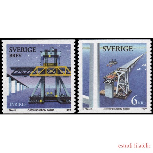 Suecia Sweden 2094/95 1999 Construcción del puente sobre el Oresund entre Suecia y Dinamarca MNH