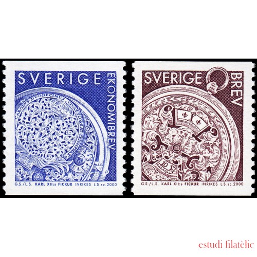 Suecia Sweden 2139/40 2000 Reloj del rey Carlos XII MNH