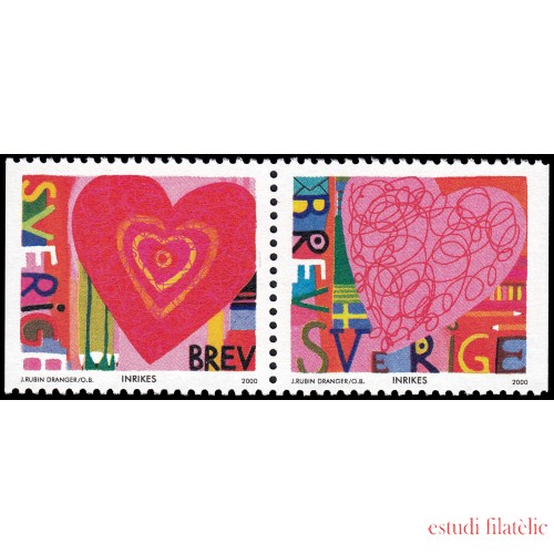 Suecia Sweden 2141/42 2000 San Valentín MNH