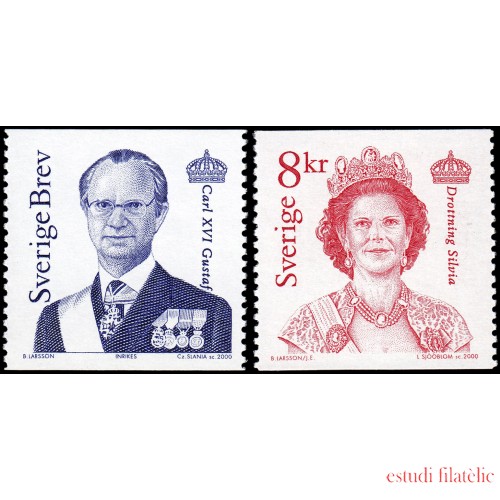 Suecia Sweden 2163/64 2000 Rey Carlos Gustavo XVI y Reina Silvia MNH