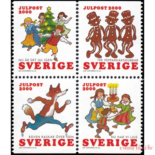 Suecia Sweden 2185/88 2000 Canción de Navidad MNH