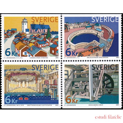 Suecia Sweden 2197/00 2001 Patrimonio Mundial MNH