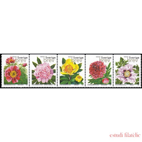 Suecia Sweden 2220/24 2001 Flores Peonías MNH