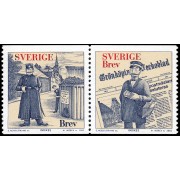 Suecia Sweden 2292/93 2002 Centenario del periódico humorístico Gronkopings Veckobla MNHd