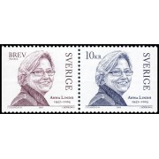 Suecia Sweden 2364/65 2003 En memoria de Anna Lindh Ministra de asuntos exteriores MNH