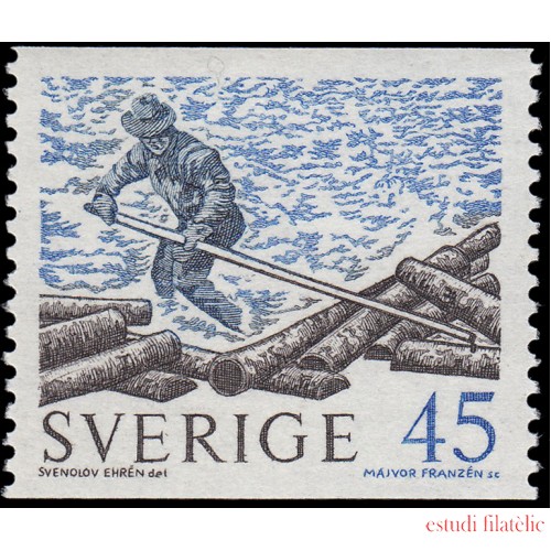 Suecia Sweden 651 1970 Madera flotante MNH