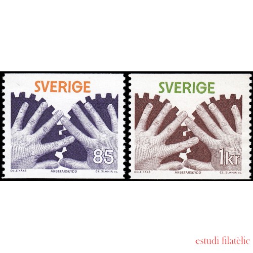 Suecia Sweden 944/45 1976 Protección en el trabajo MNH