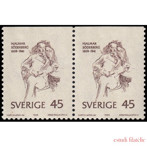 Suecia Sweden 634b 1969 Centenario del nacimiento del escritor Hjalmar Soderberg MNH