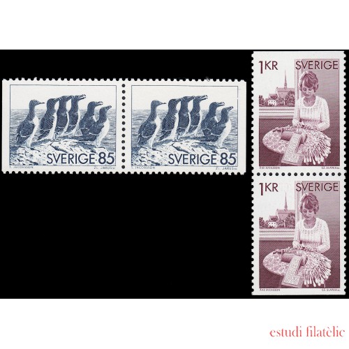 Suecia Sweden 917a/18a 1976 Aves y artesanía MNH